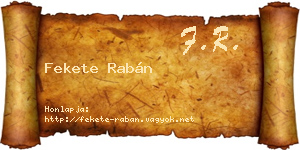 Fekete Rabán névjegykártya